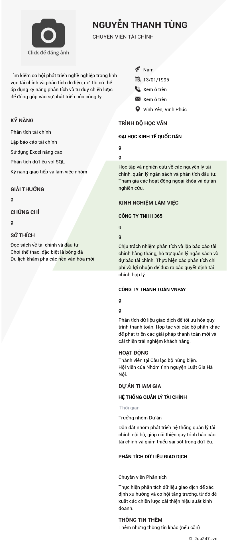 CV ứng viên
