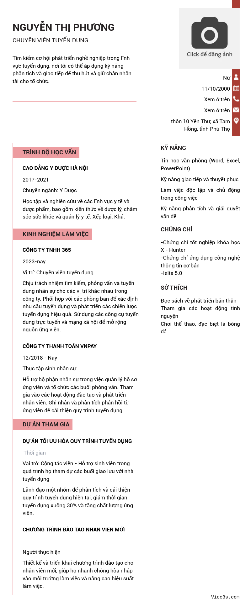 CV ứng viên