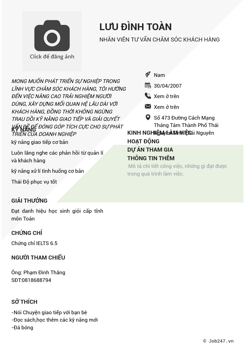 CV ứng viên