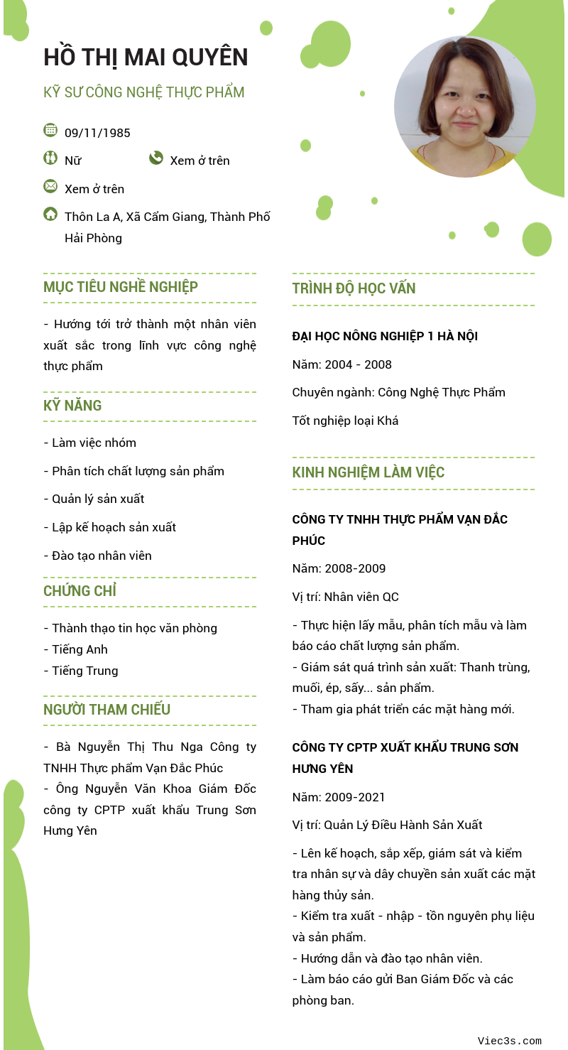 CV ứng viên