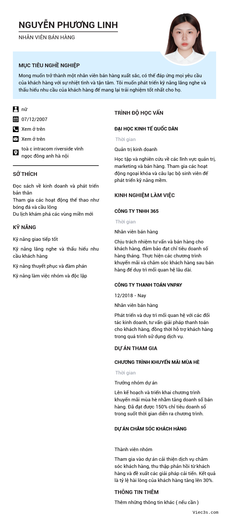CV ứng viên