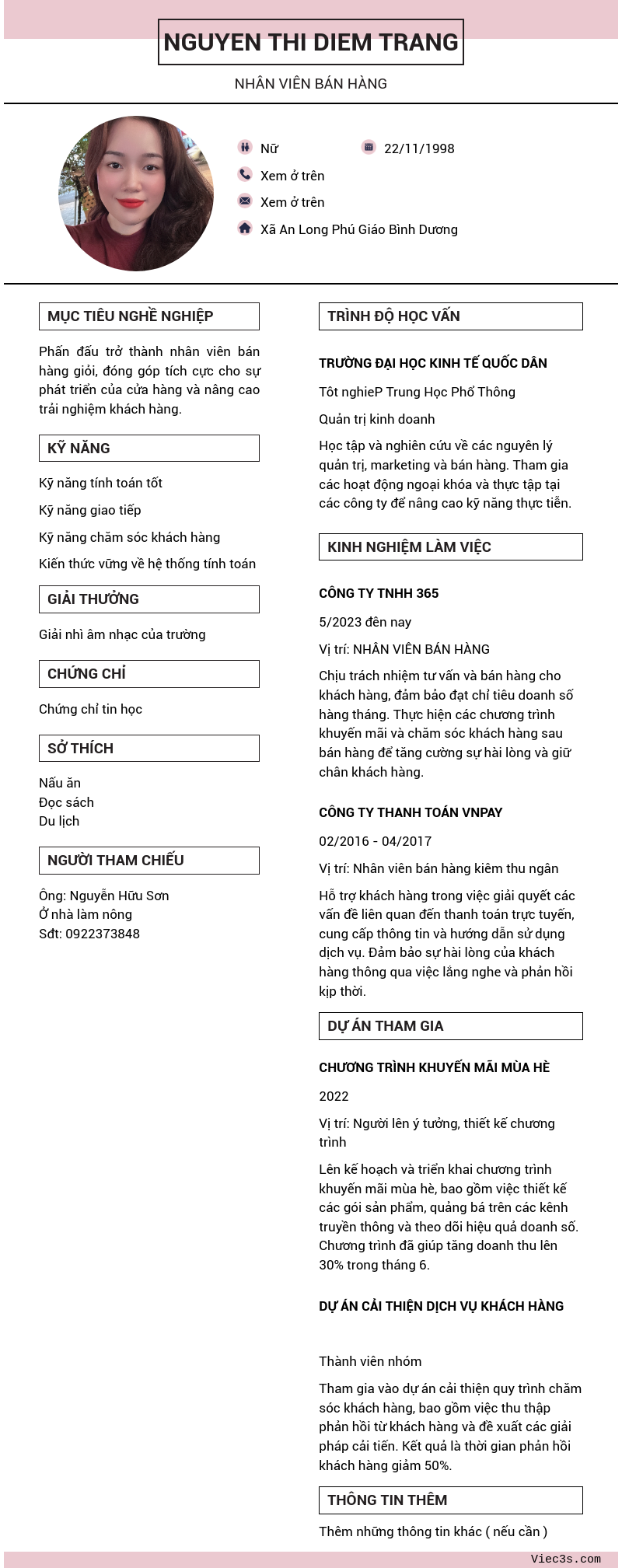 CV ứng viên