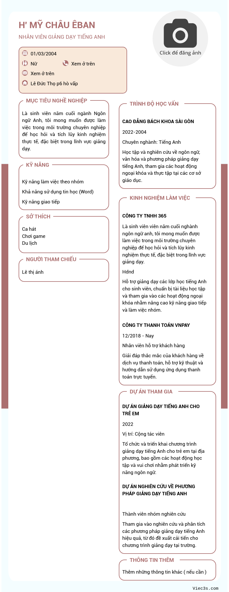 CV ứng viên