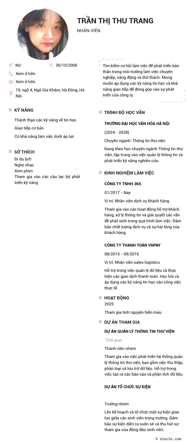 CV ứng viên