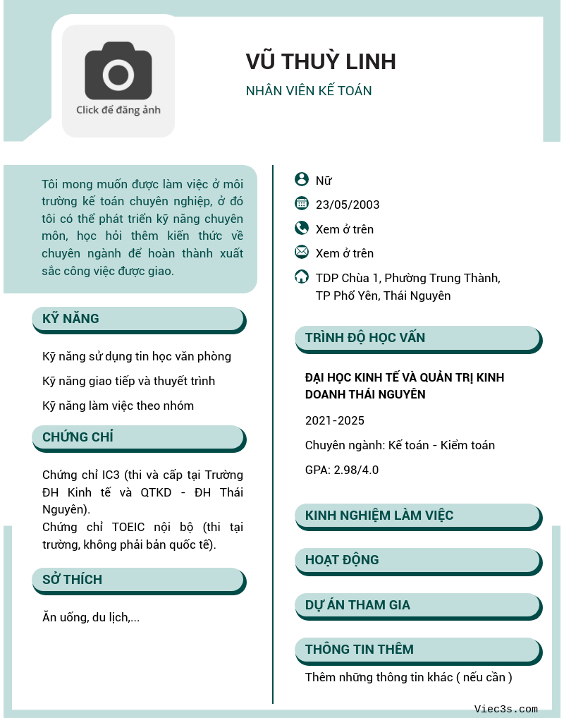 CV ứng viên