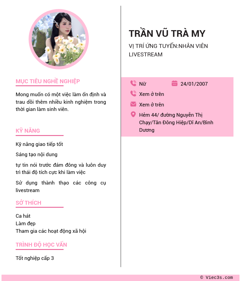 CV ứng viên