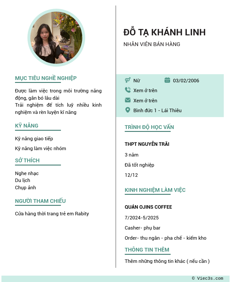 CV ứng viên