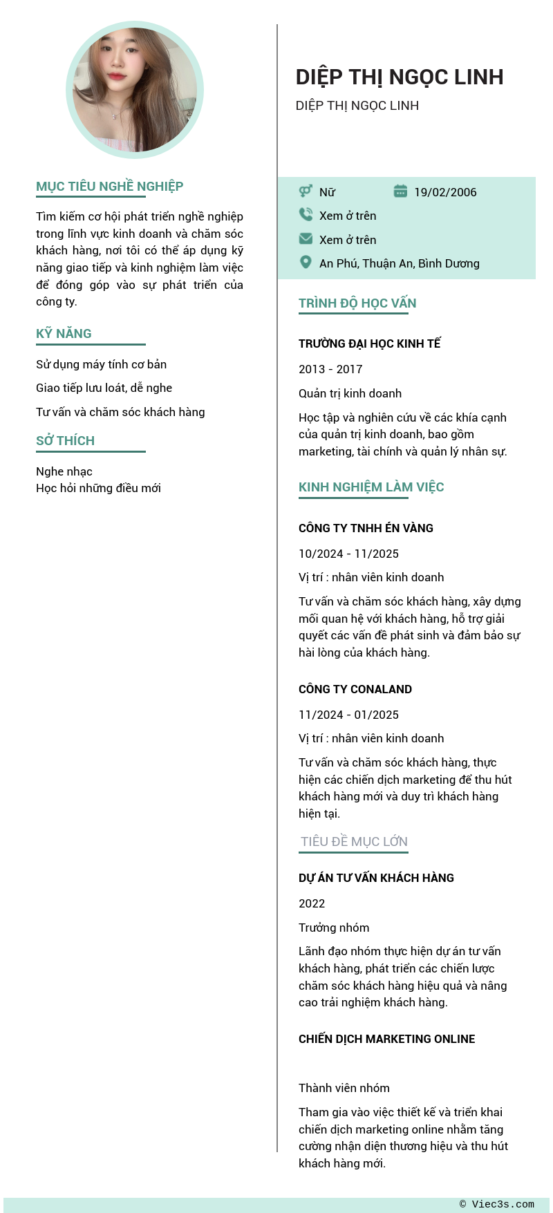 CV ứng viên