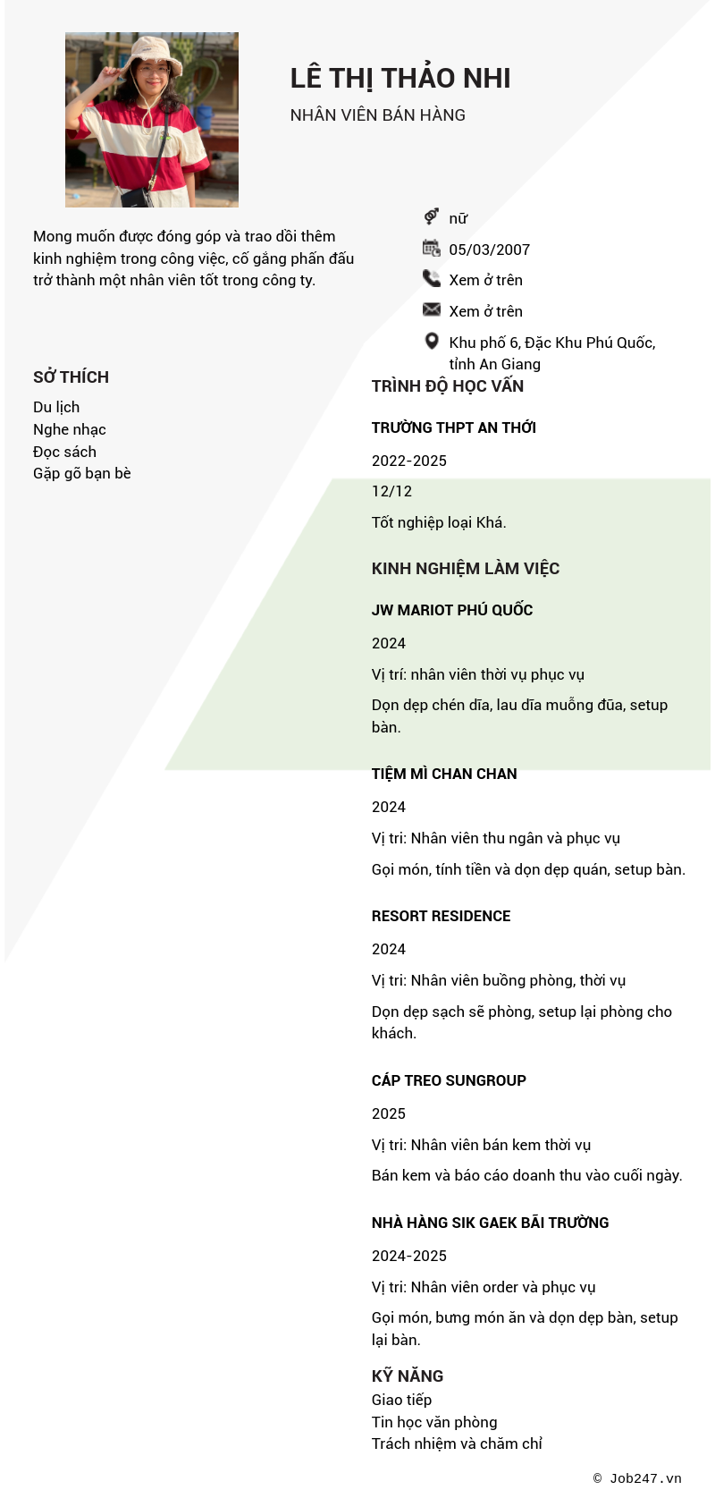 CV ứng viên