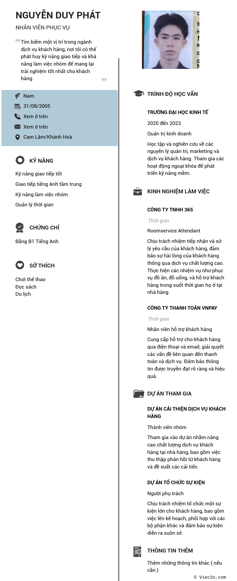CV ứng viên