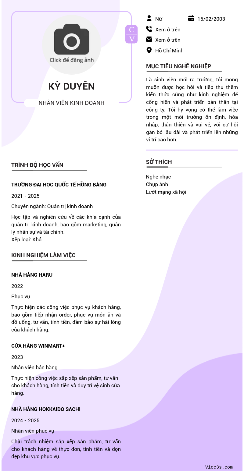 CV ứng viên