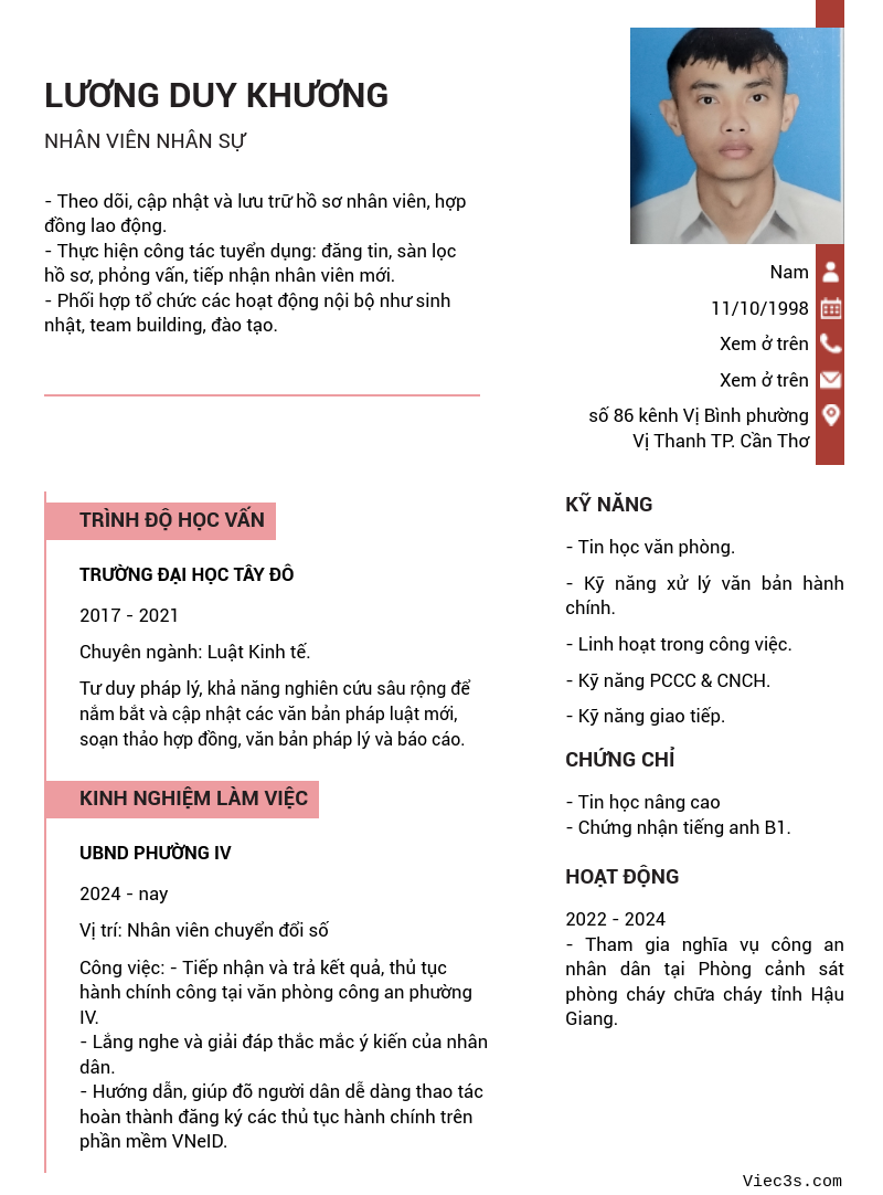 CV ứng viên