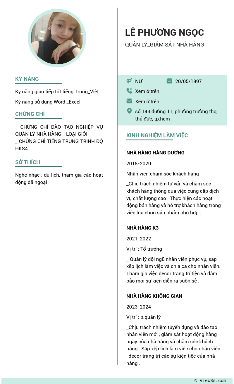 CV ứng viên