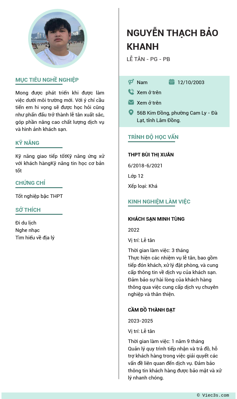 CV ứng viên