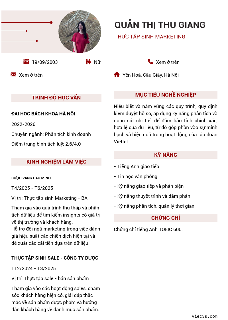 CV ứng viên
