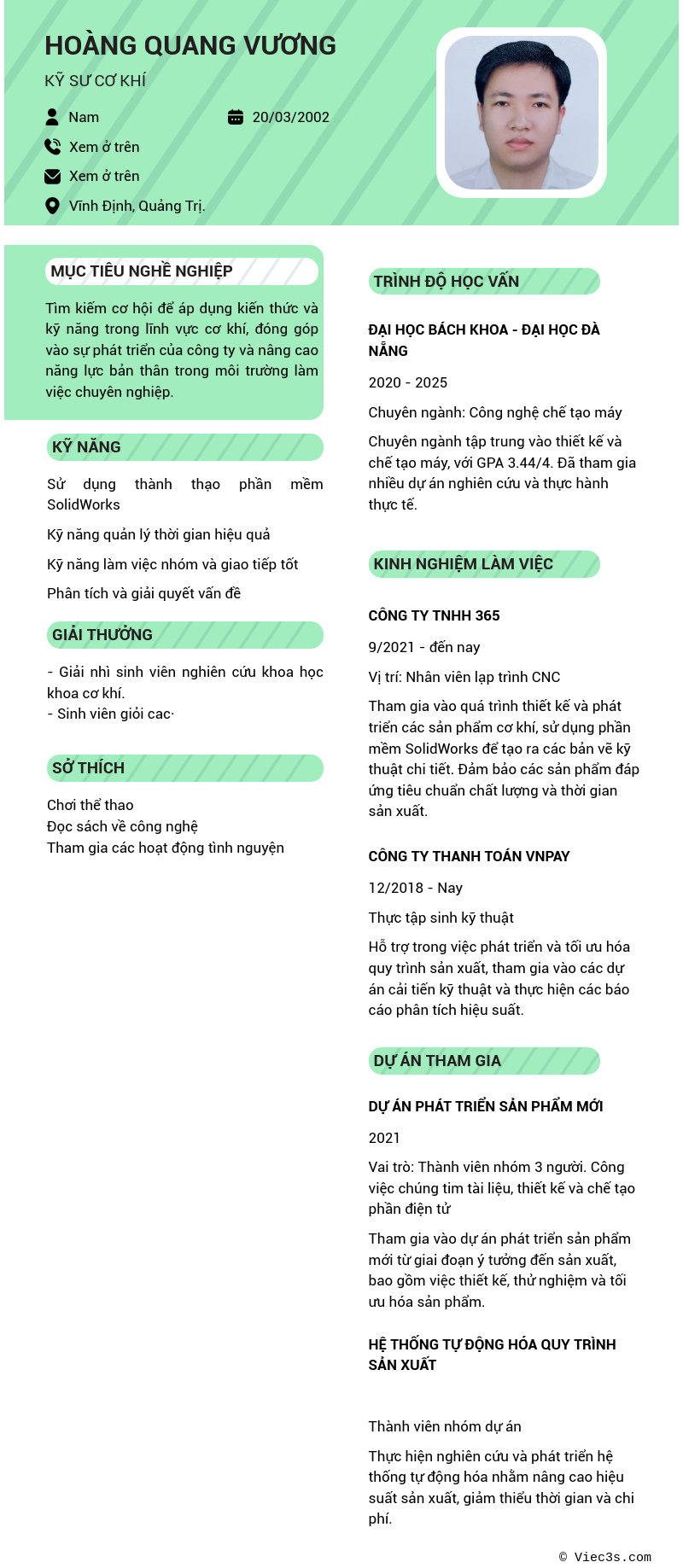 CV ứng viên
