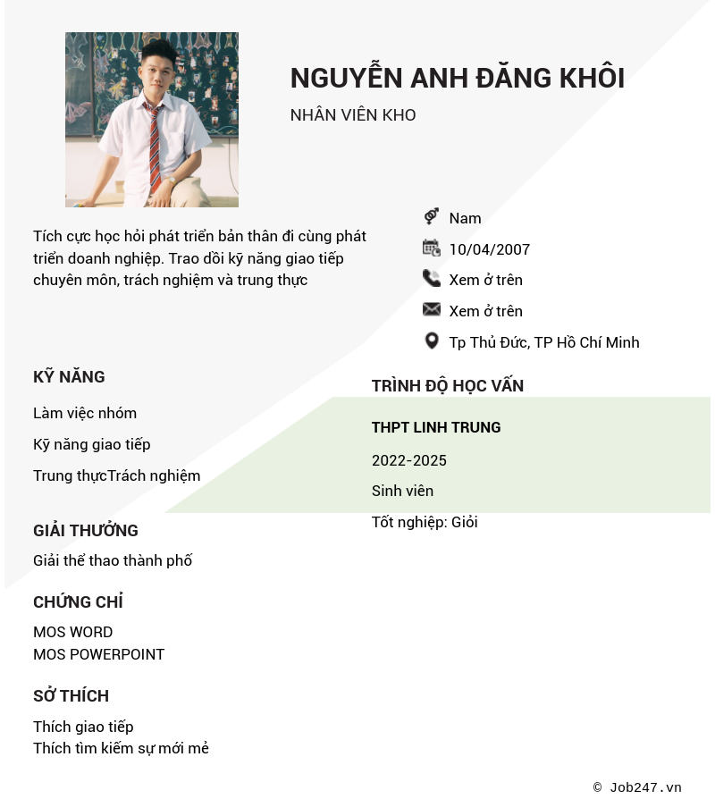 CV ứng viên