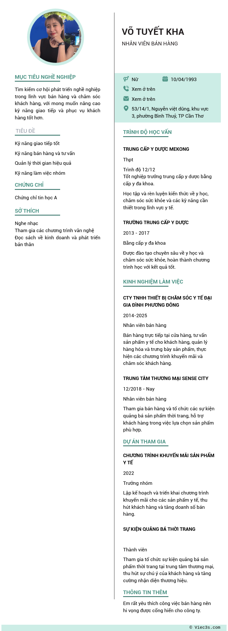 CV ứng viên
