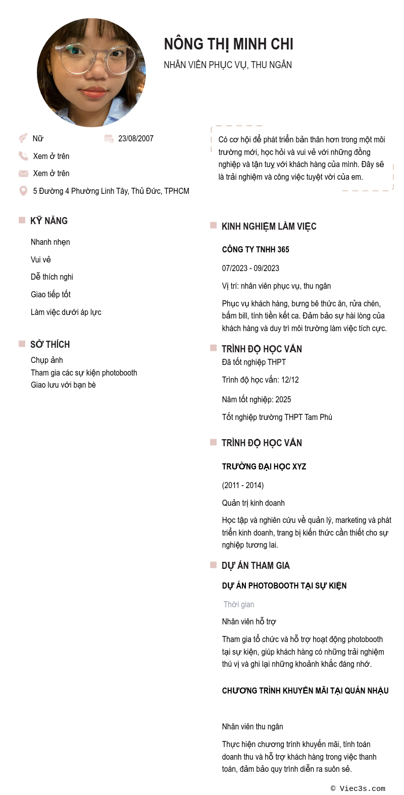 CV ứng viên