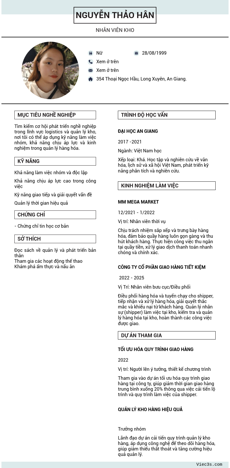 CV ứng viên