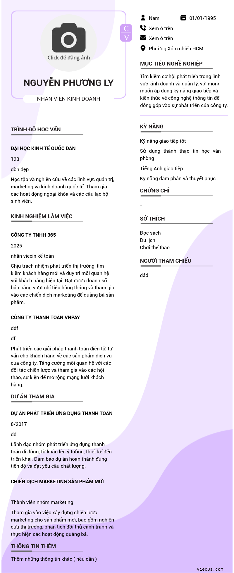 CV ứng viên