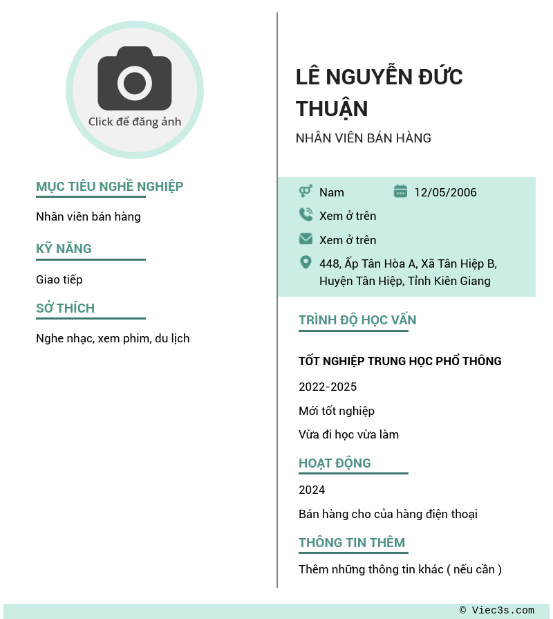 CV ứng viên