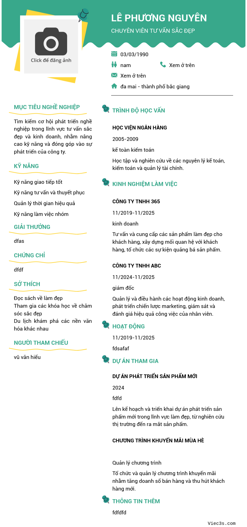 CV ứng viên