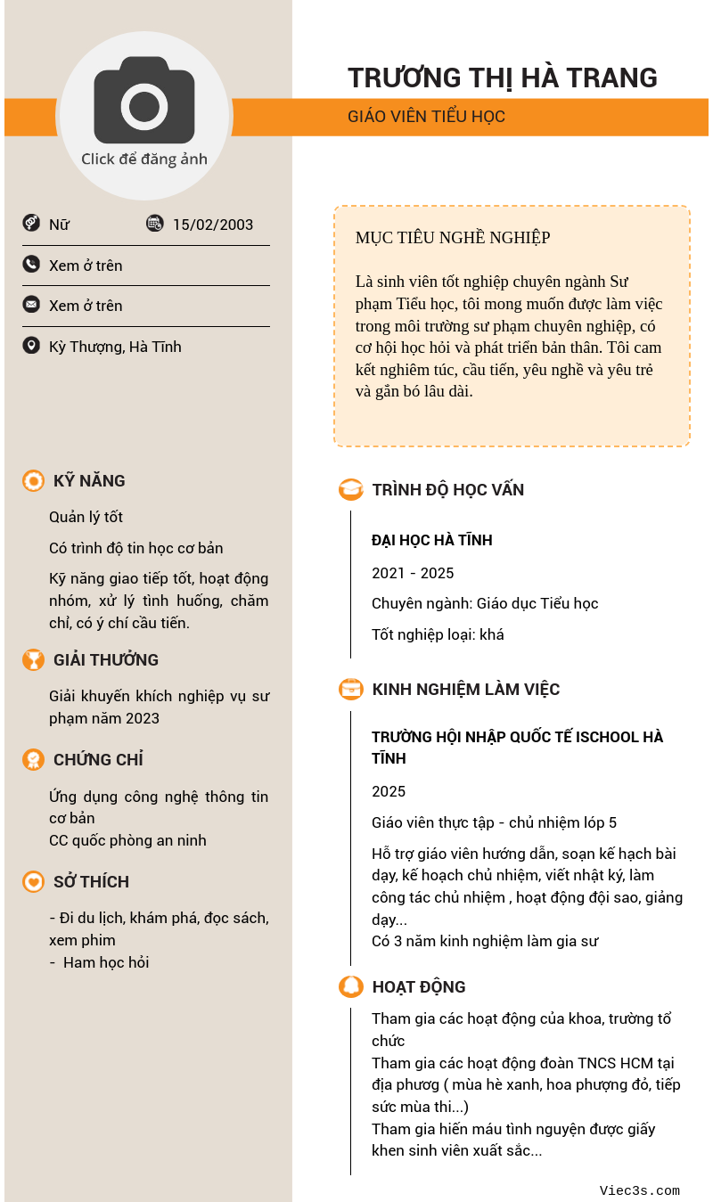 CV ứng viên