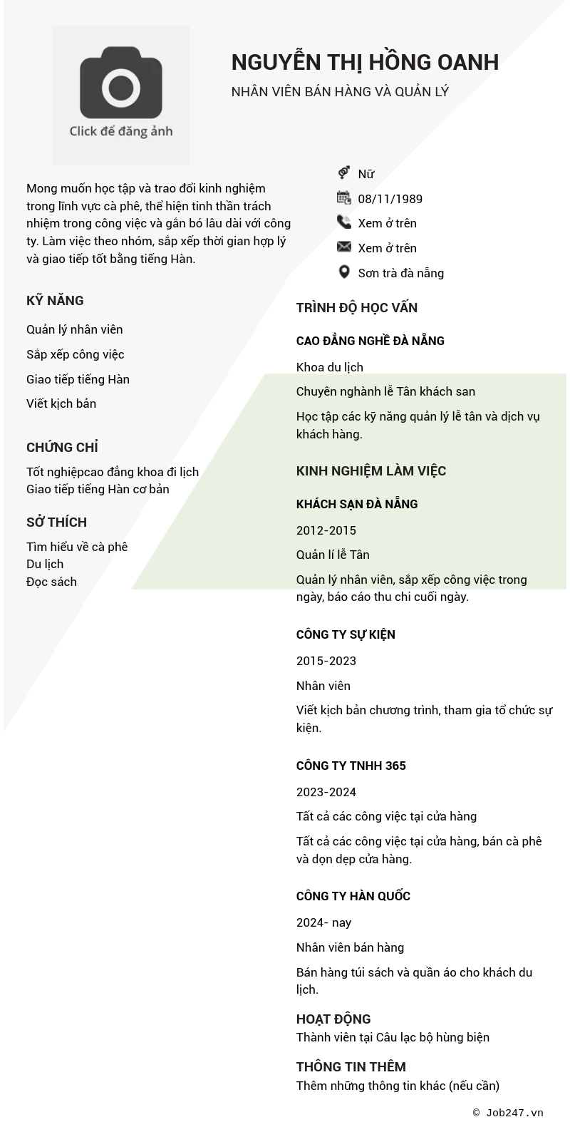 CV ứng viên