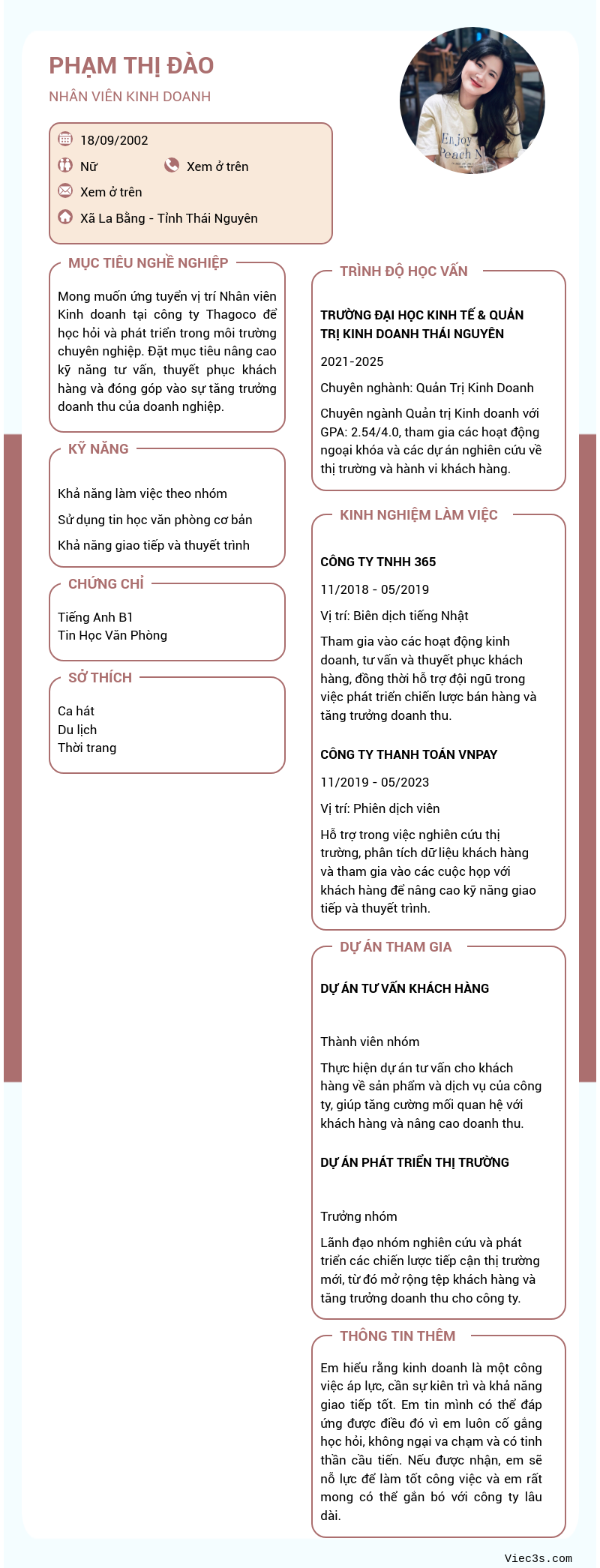 CV ứng viên