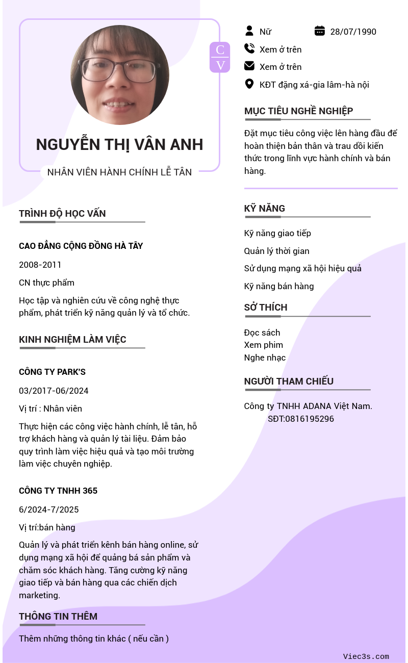 CV ứng viên