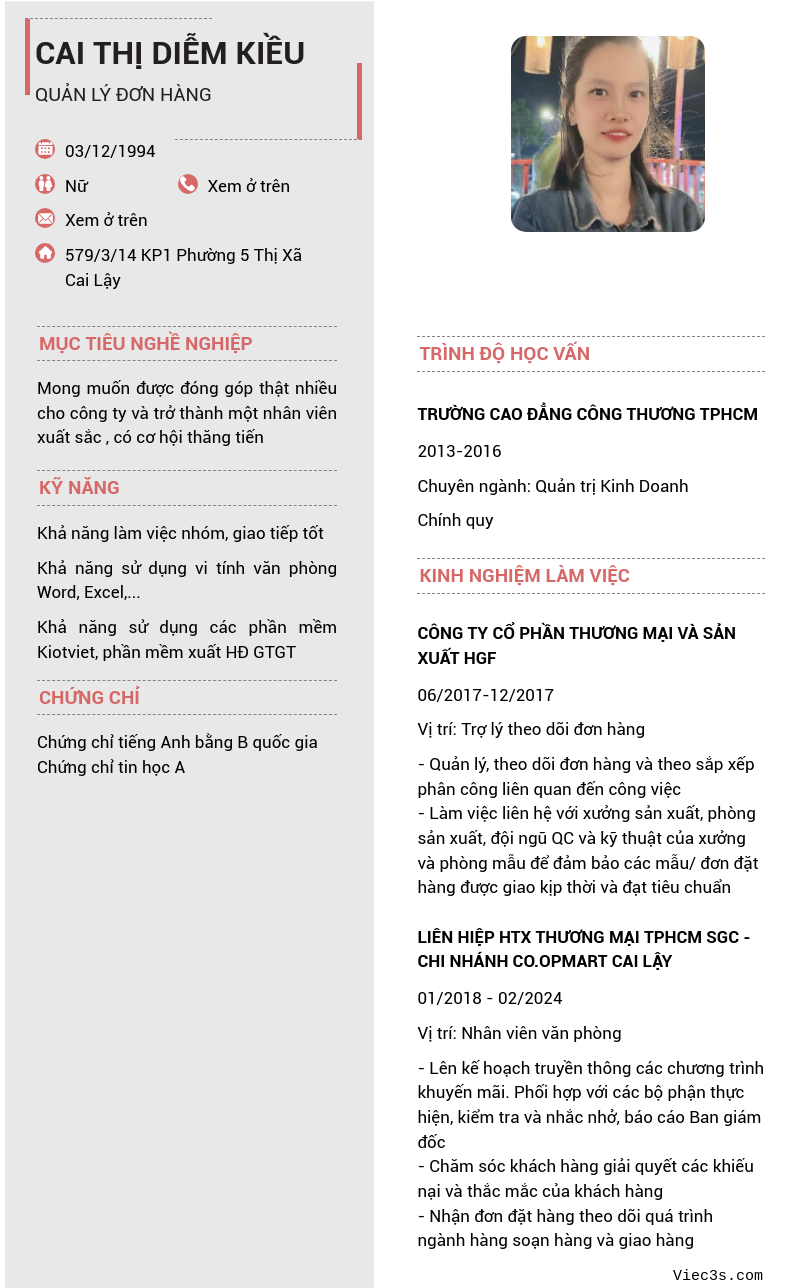 CV ứng viên