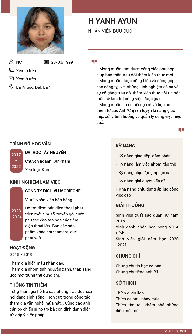 CV ứng viên
