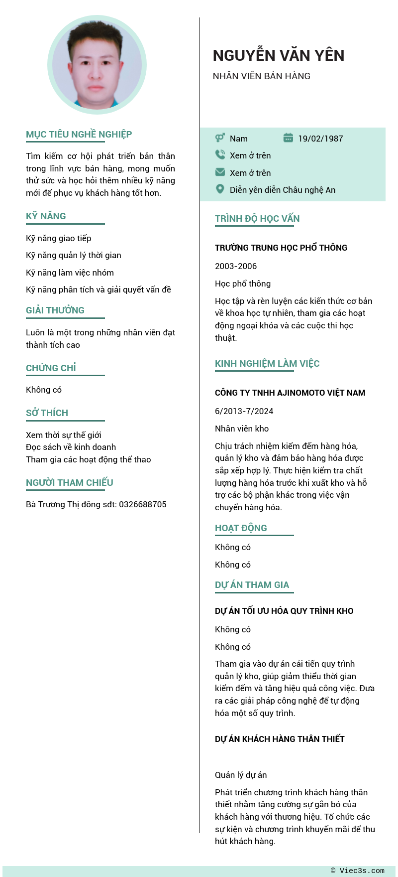 CV ứng viên