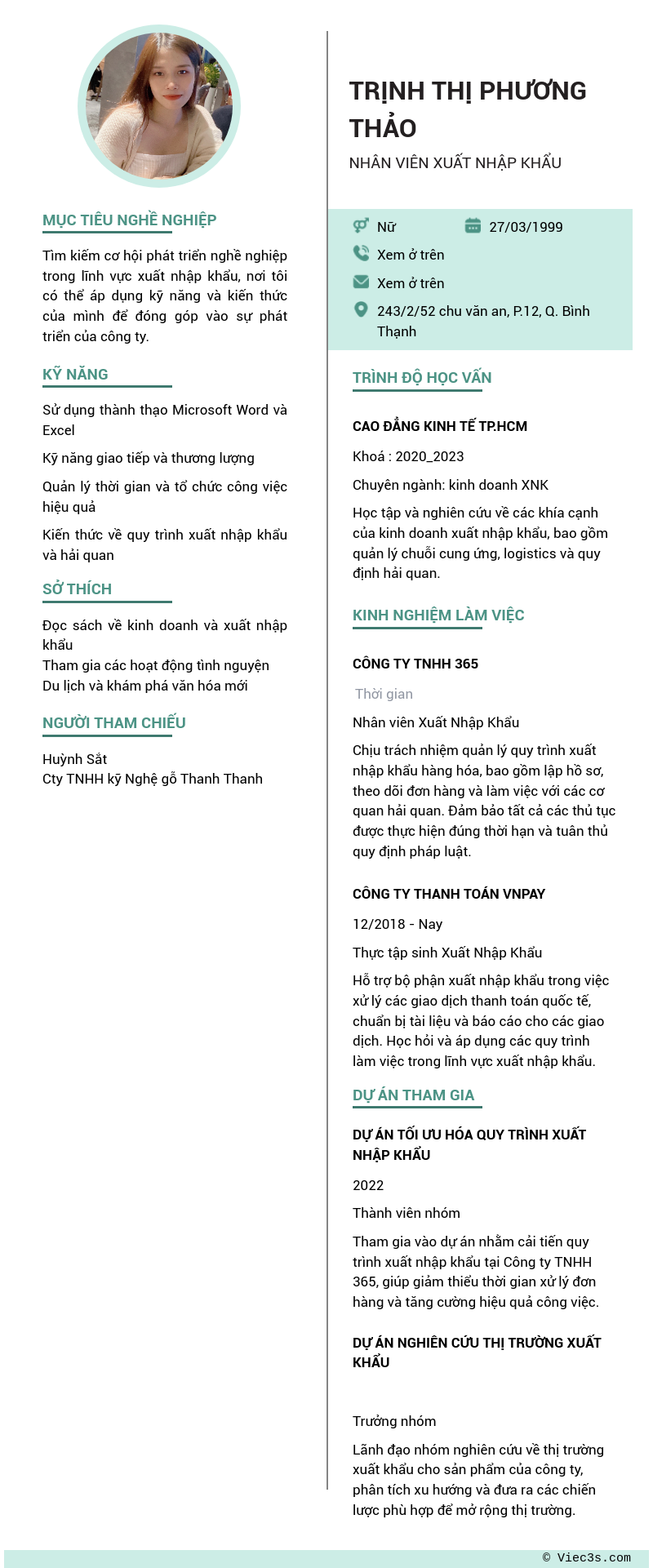 CV ứng viên