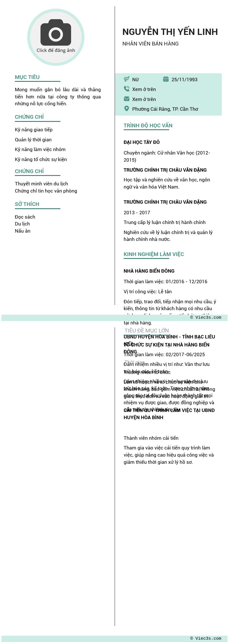 CV ứng viên