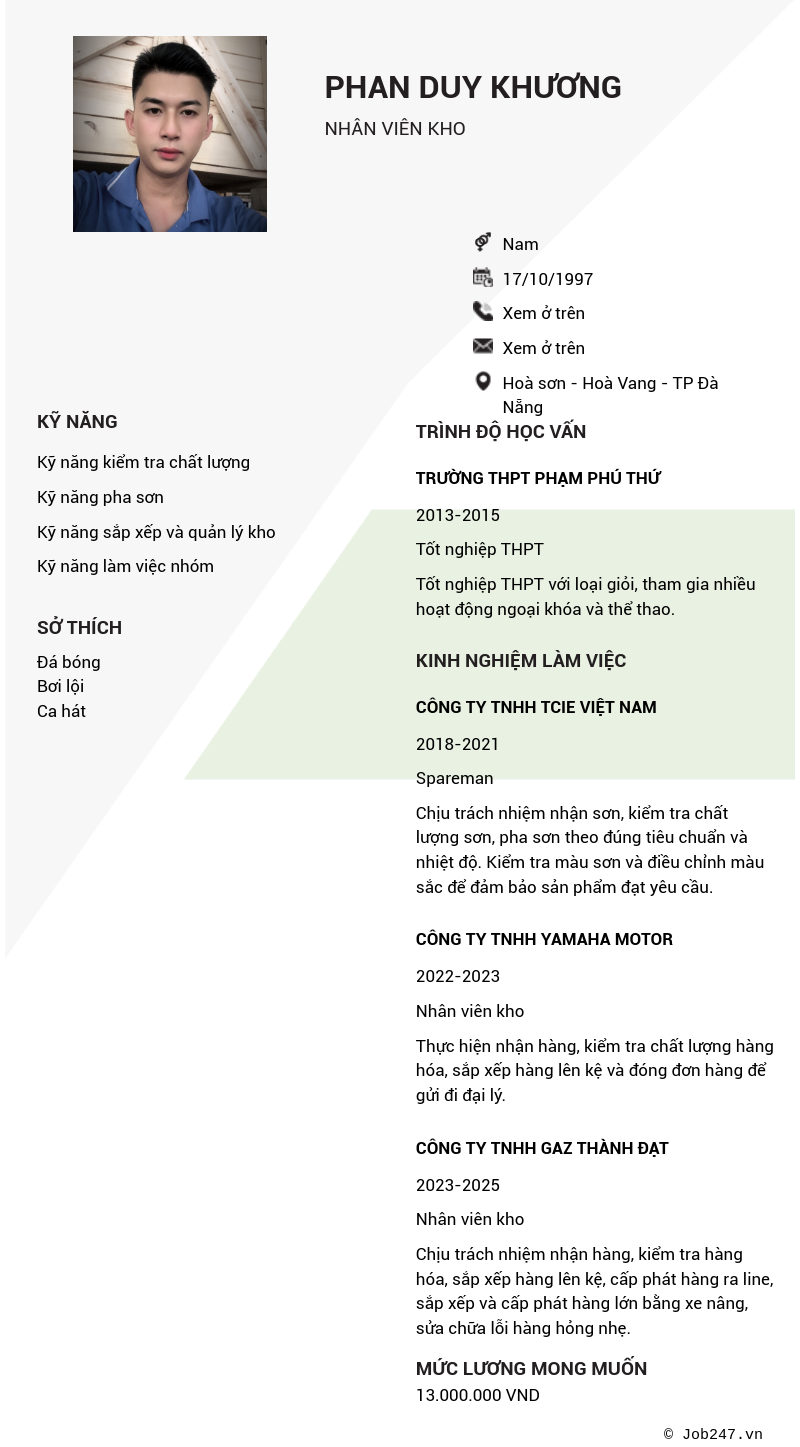 CV ứng viên