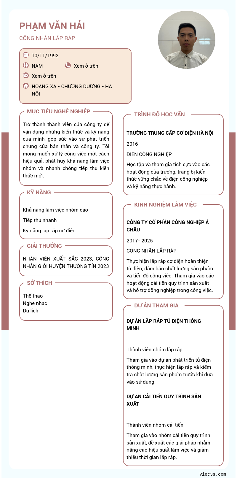 CV ứng viên