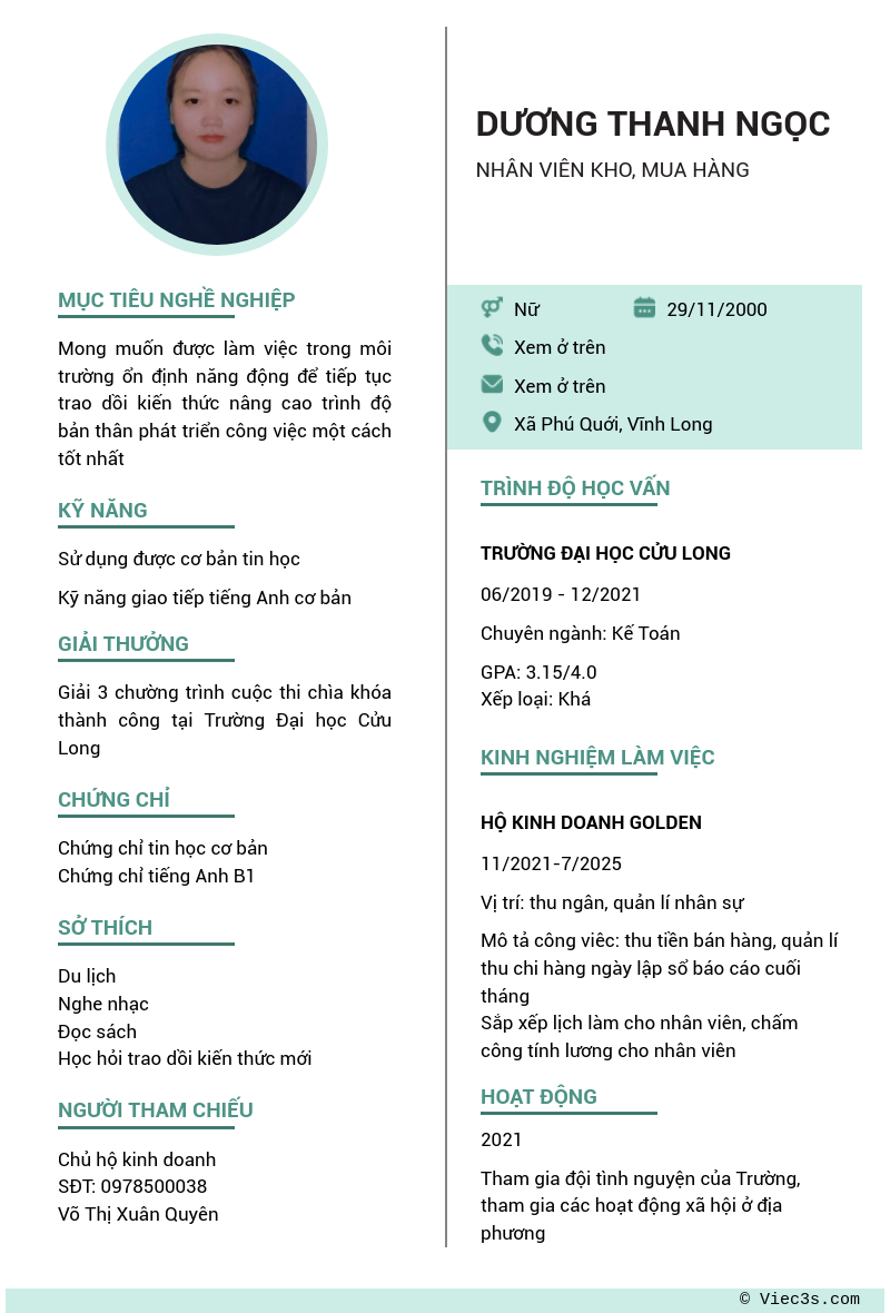 CV ứng viên
