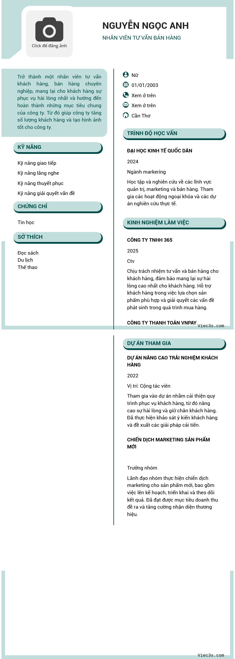 CV ứng viên