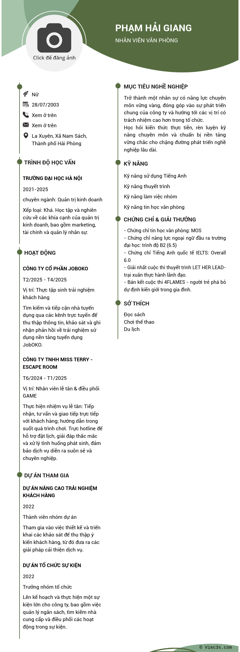 CV ứng viên
