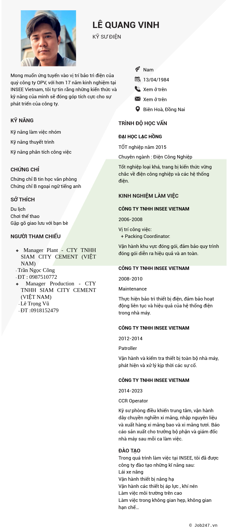 CV ứng viên