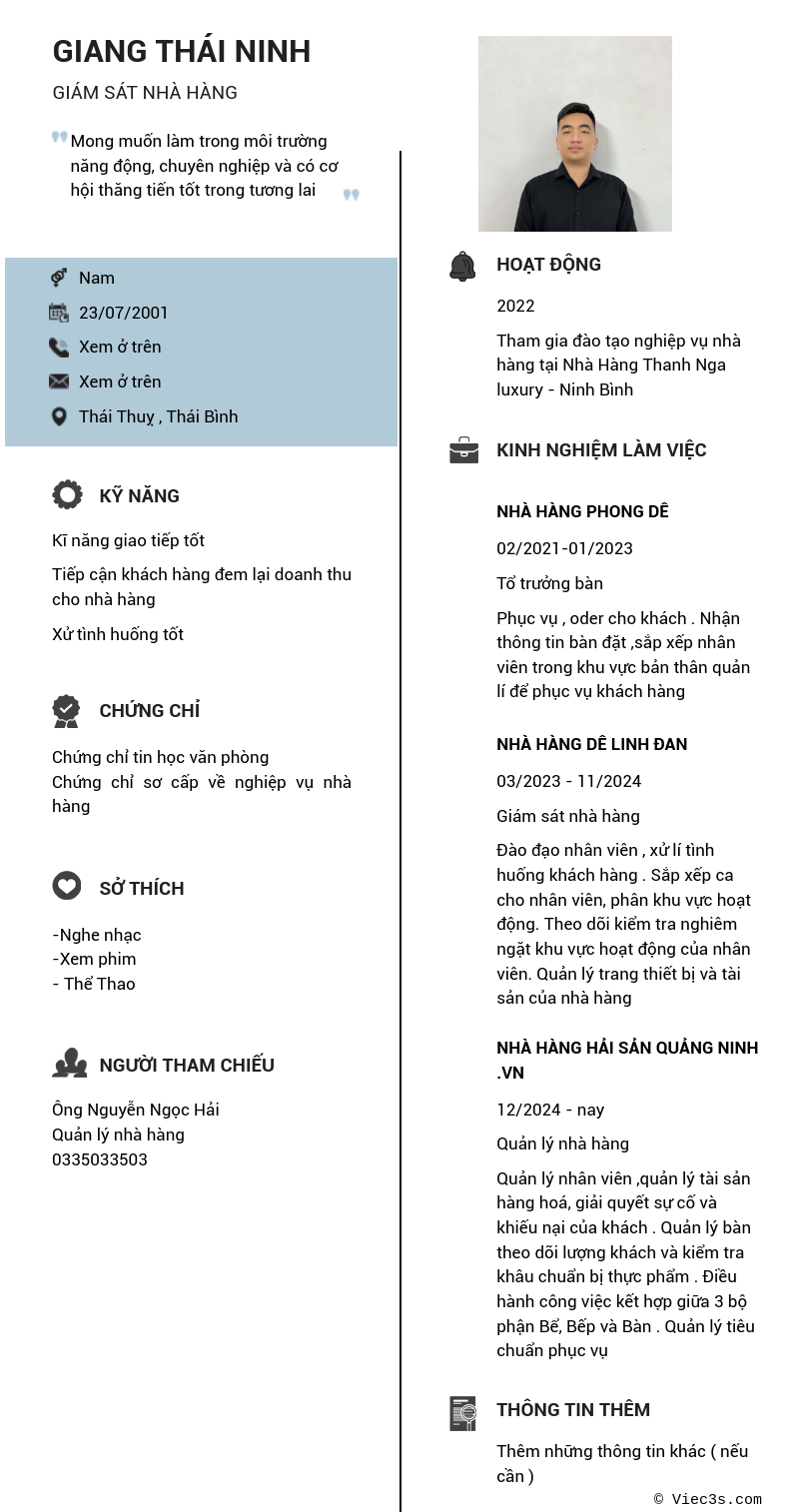 CV ứng viên