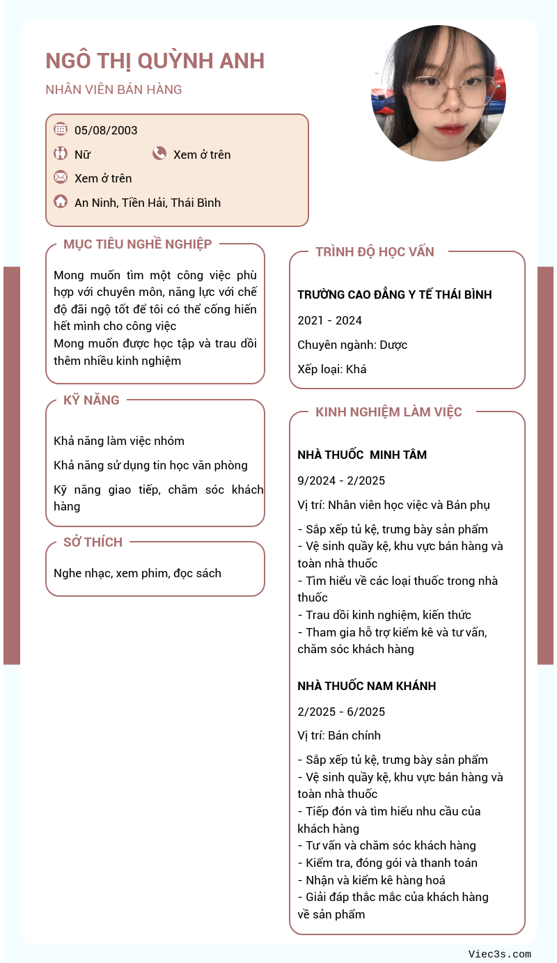 CV ứng viên