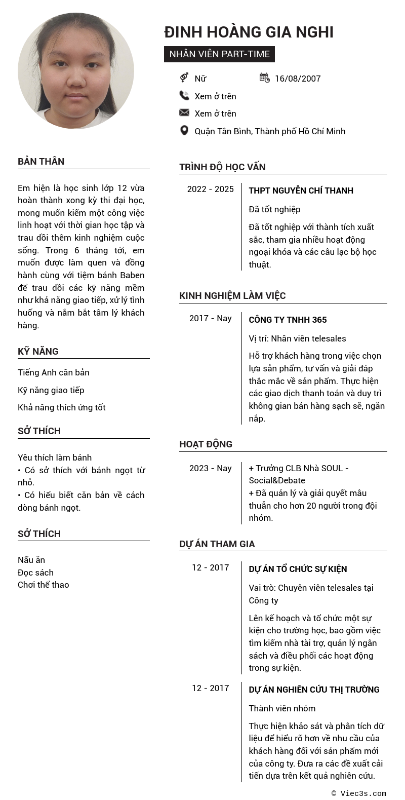 CV ứng viên