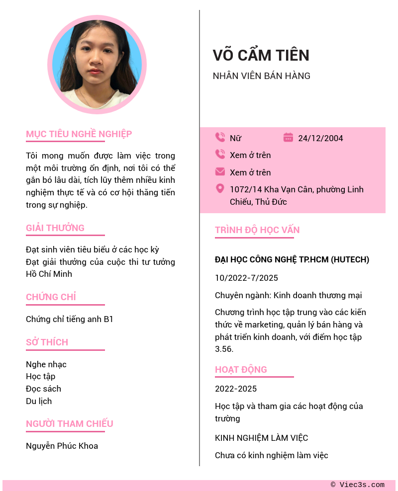 CV ứng viên