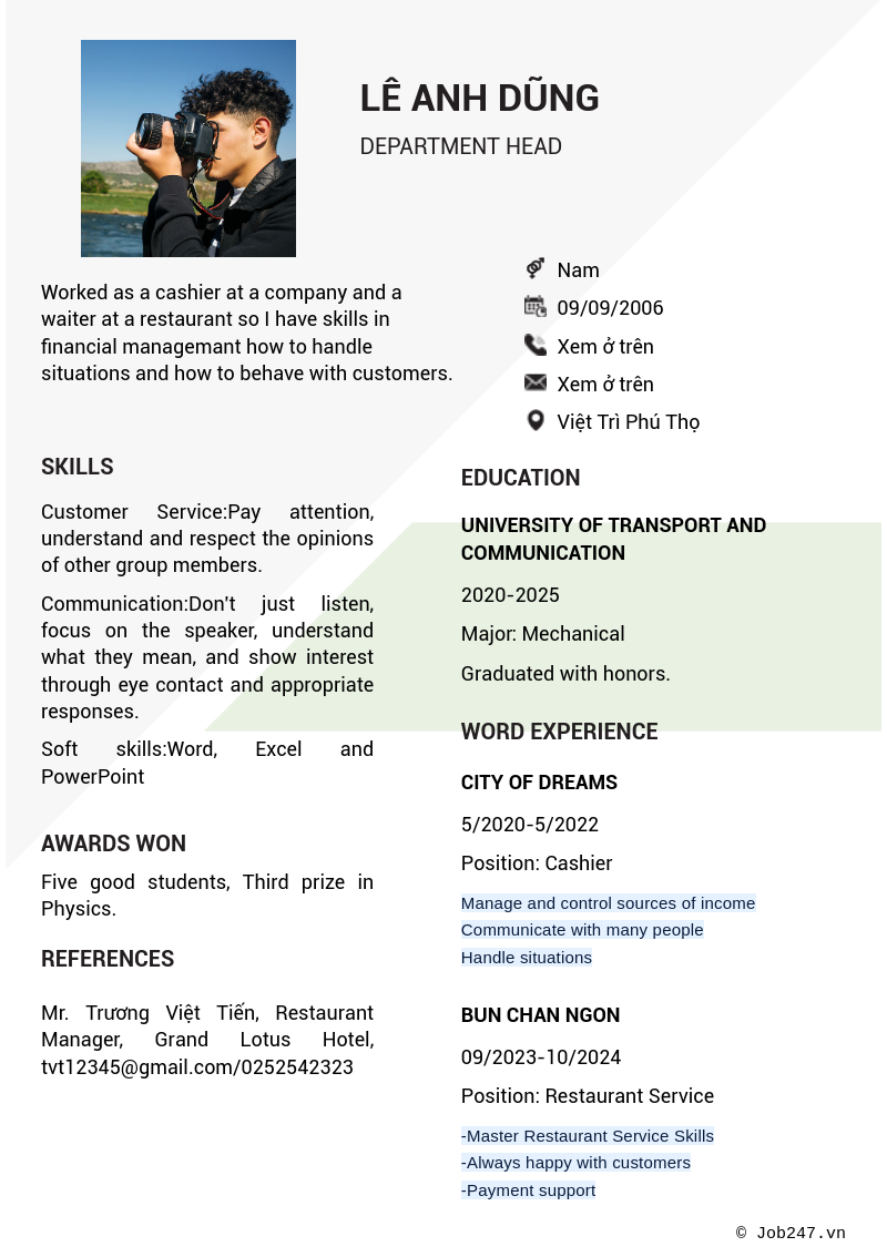 CV ứng viên