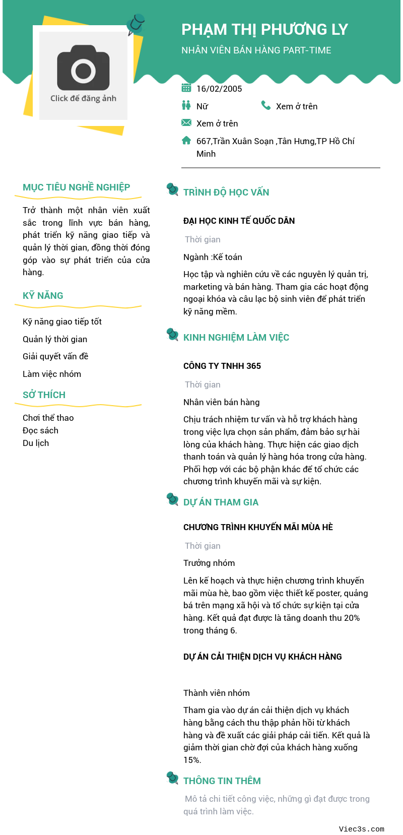 CV ứng viên