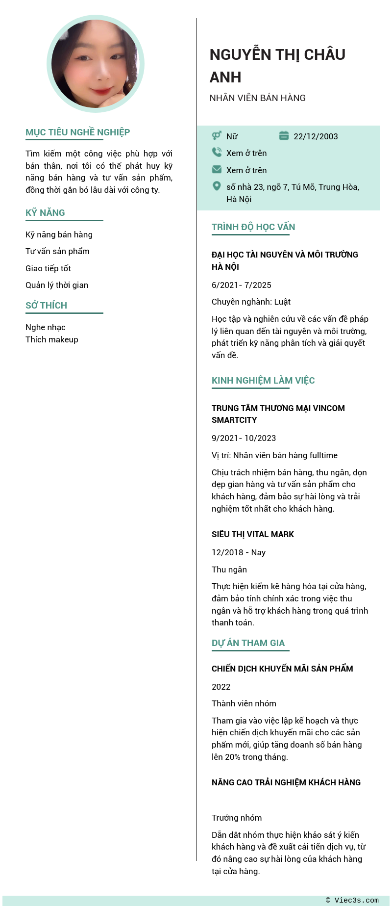 CV ứng viên