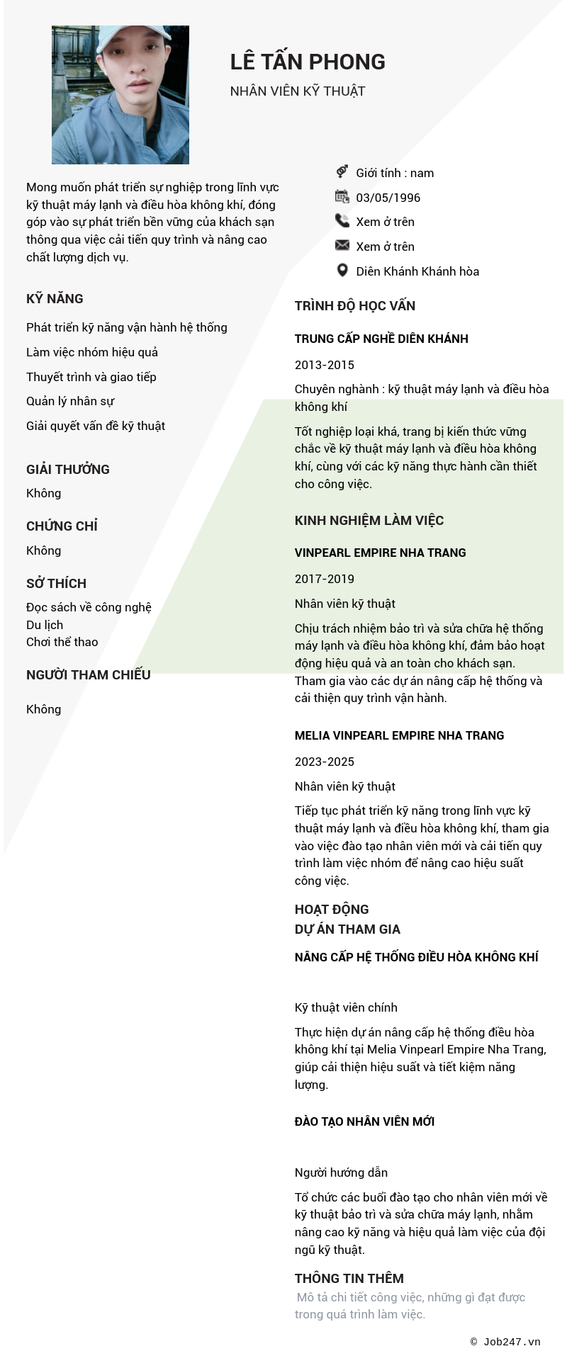 CV ứng viên